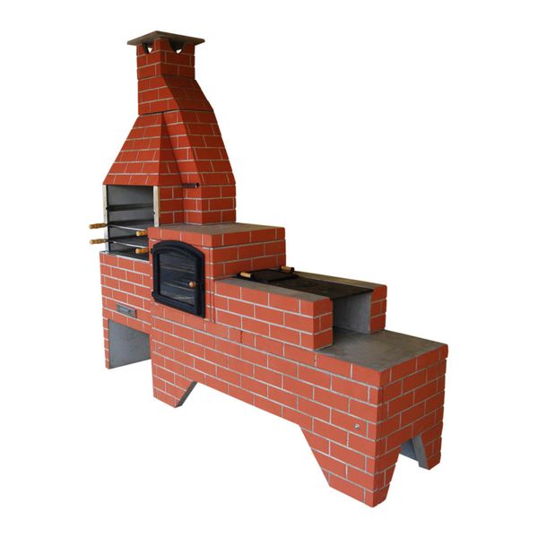 Churrasqueira Estilo 65cm Cerâmica Com Forno E Fogão 3 Bocas - Atacadão Lazer