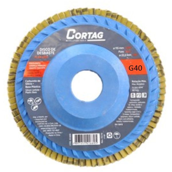 Disco de Debaste Tipo Flap 4.1/5'' 115mm G40 - Cortag