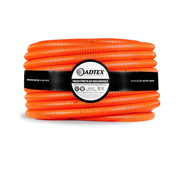 Eletroduto Corrugado Reforçado Laranja 32mm - ADTEX