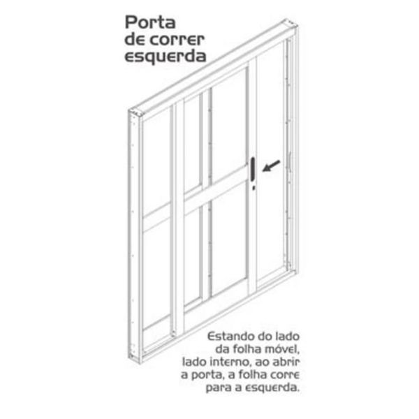 Porta De Correr Lateral Esquerda 2,13mX1,5m A156.1 Riobras