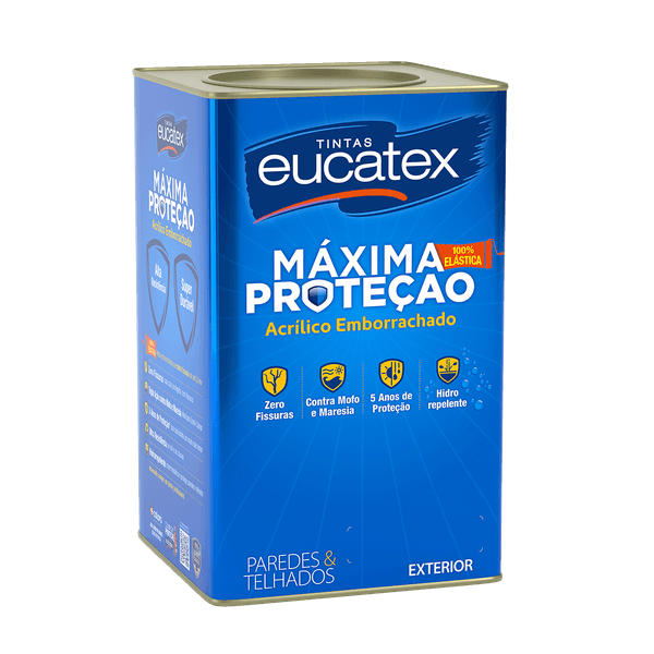 Tinta Acrílica Fosco Branco Emborrachada Eucatex Máxima Proteção 18L