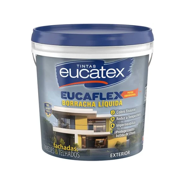 Tinta Eucatex Borracha liquida 4kg Eucaflex - Escolha a cor