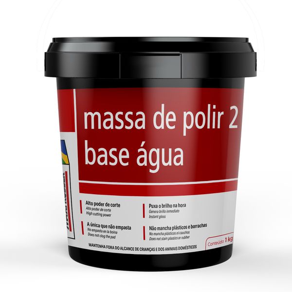 Massa de Polir N°2 1kg Base Água - MAXI RUBBER