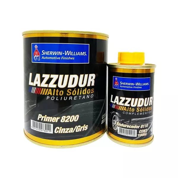 KIT Primer Poliuretano Cinza 8200 800ml + Endurecedor 8110 100ml - LAZZURIL SHERWIN WILLIAMS