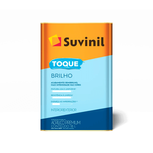 Tinta Acrilíca Semi Brilho Branco 18L Premium Toque Brilho - SUVINIL