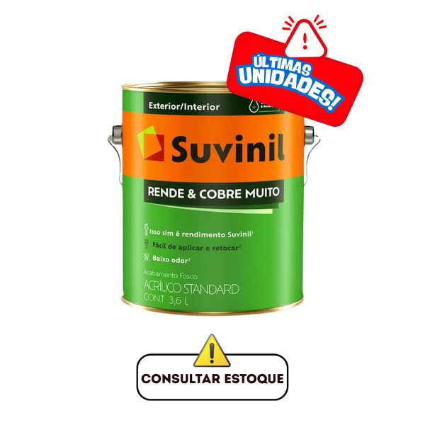 Tinta Acrílica Fosco Cromo Suave 3,6L Rende & Cobre Muito - SUVINIL