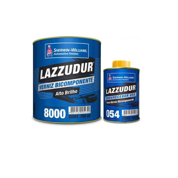 Kit Verniz PU 8000 750ml + endurecedor 054 150ml Médio Sólidos Lazzuril - Sherwin Williams