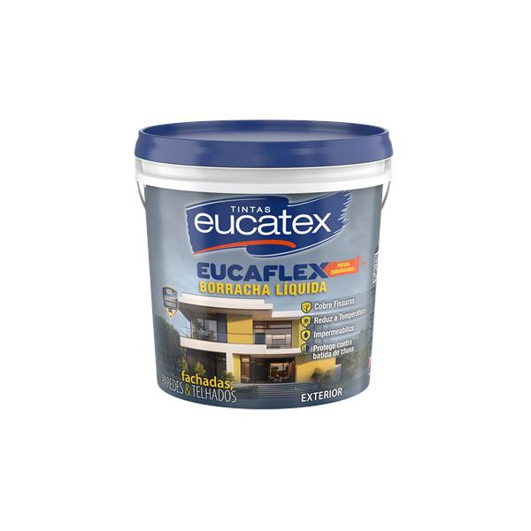 Tinta Eucatex Borracha liquida 20kg Eucaflex - Escolha a cor