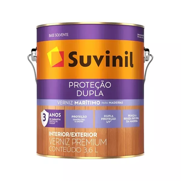 Verniz Acetinado Natural Maritimo 3,6 Litros - PROTEÇÃO DUPLA - SUVINIL