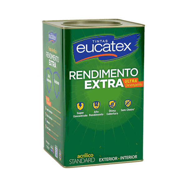 Tinta Acrílica Fosca Standard 18 Litros - RENDIMENTO EXTRA - EUCATEX