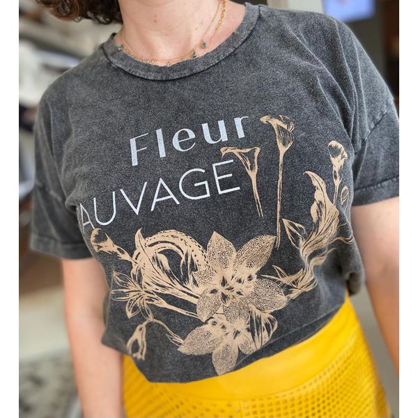 Blusa Silk Fleur Sauvage Cinza