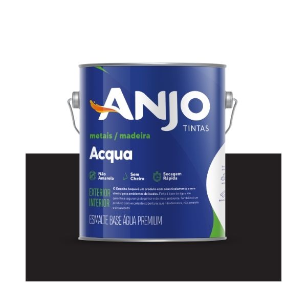 ANJO ESMALTE ACQUA PRETO ACETINADO 3,6L