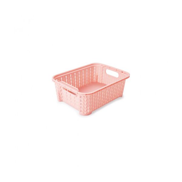 Cesta Trama Retangular 990ml Rosa Plasutil