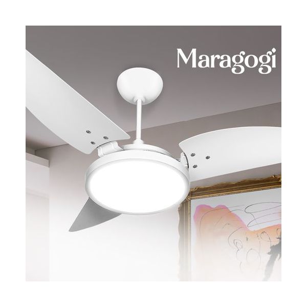 VENTILADOR DE TETO MARAGOGI COM LED 3000K BRANCO 127V VENTEX