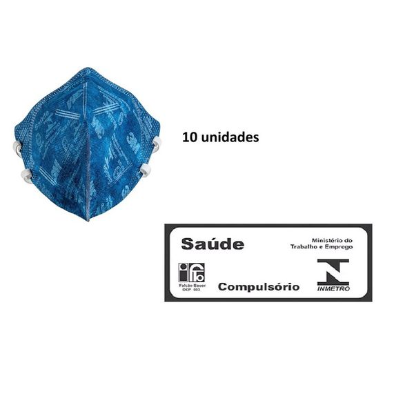 Máscara Respiradora Dobrável Sem Válvula PFF2 9820+BR 3M C/10 Unidades