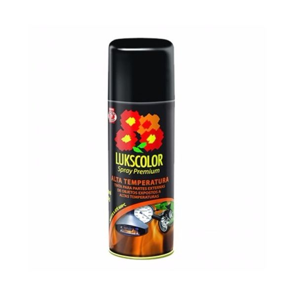 Tinta Spray Alta Temperatura Preto Fosco Lukscolor