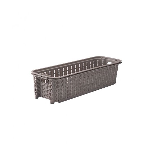 Cesta Trama Retangular 920ml Cinza Plasutil