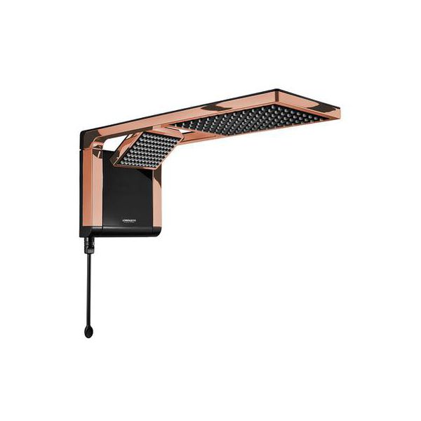 Ducha Chuveiro Acqua Duo Preto Rose Gold Lorenzetti 7800W 220V Lorenzetti