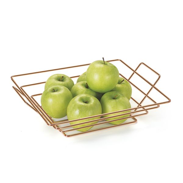 Fruteira De Mesa Quadrada Rose Gold Arthi