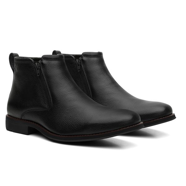 Botina Conforto Floater Preto Zíper - Linha Bugre