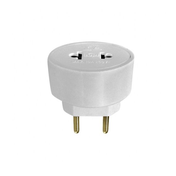 PINO ADAP 2P+T UNIVERSAL 10A 250V BRANCO 12111 ILUMI