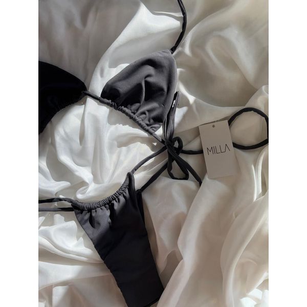 Conjunto Cortininha Básico Mya Cinza Escuro