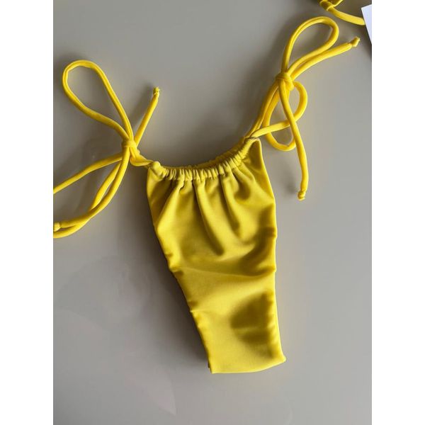 Calcinha Cortininha Amarração Amarelo