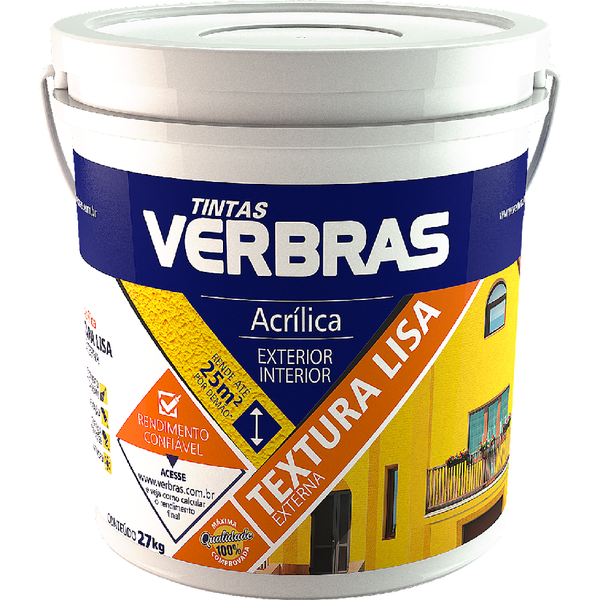 Textura Acrílica Lisa Verbras Externa Balde 27Kg