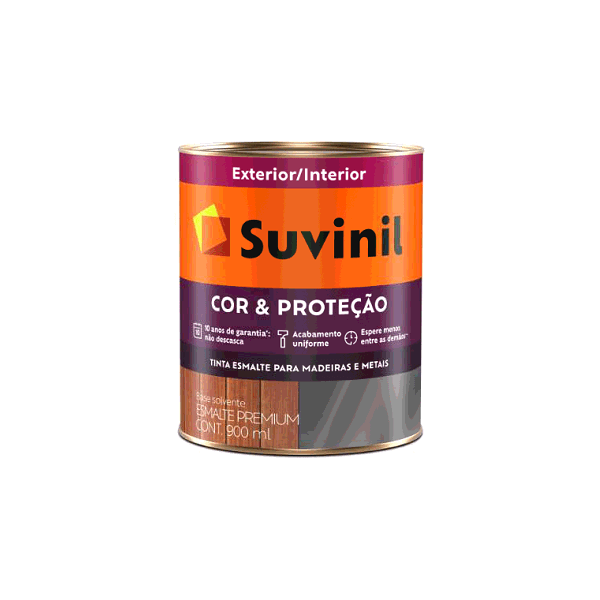 Esmalte Base Solvente Suvinil Acetinado Cor e Proteção Litro 0,9L