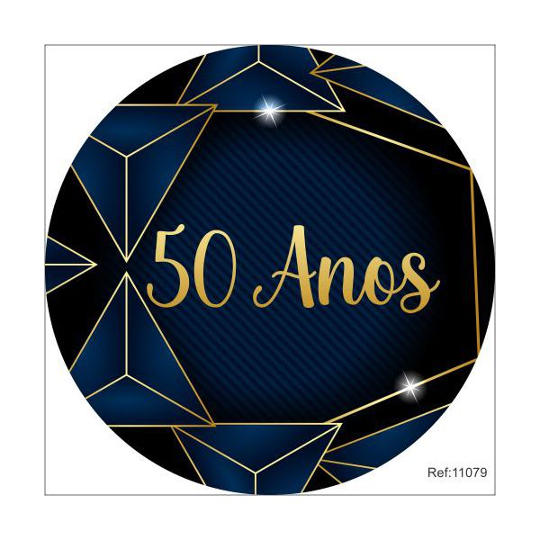 Painel 50 Anos Em Tecido 1,50x1,50 c/elástico