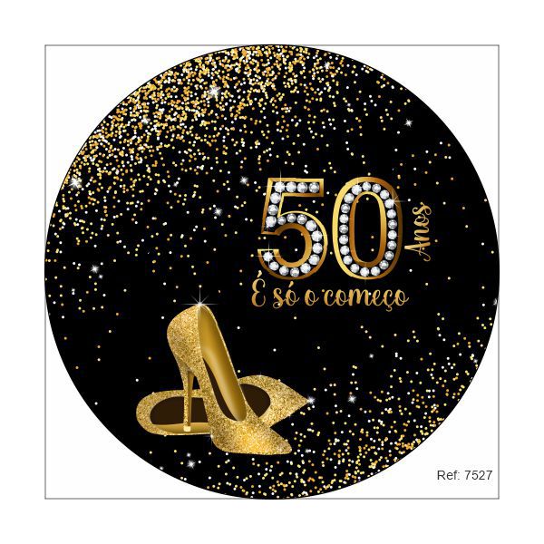 Painel 50 Anos Em Tecido 1,50x1,50 c/elástico
