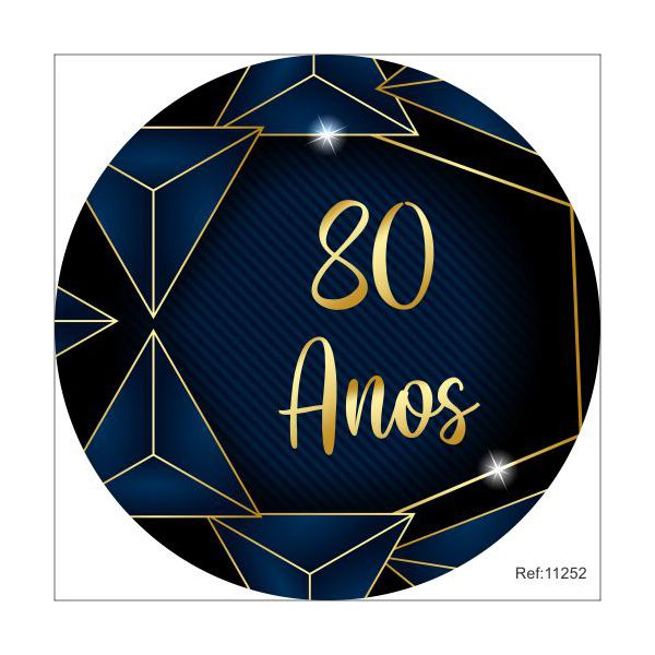 Painel 80 anos Em Tecido 1,50x1,50 c/elástico