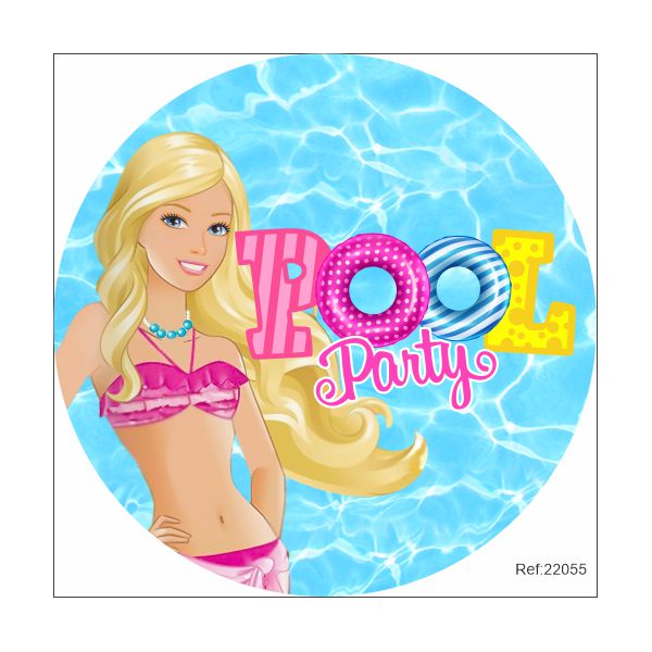 Painel Barbie Pool Party Em Tecido 1,50x1,50 c/elástico