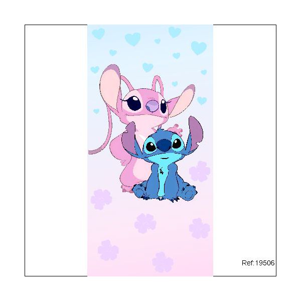  Painel Festa Lateral Stitch e Angel 1x2 Em Tecido.