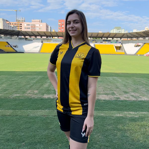 Camisa Feminina Jogo 4 Criciúma 2023 Preta e Amarela Volt