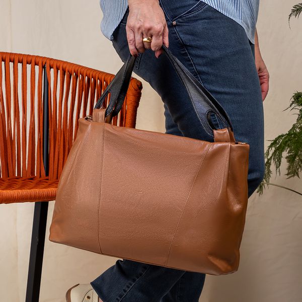 Bolsa Hobo Feminina Couro Legítimo Transversal Caramelo