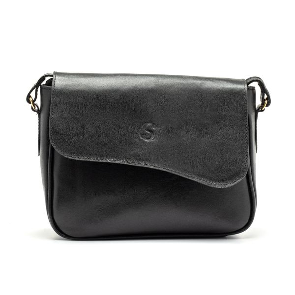 Bolsa Feminina Transversal Couro - Gerânio - Preto