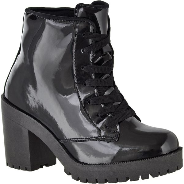 Coturno feminino tratorado CRshoes verniz preto