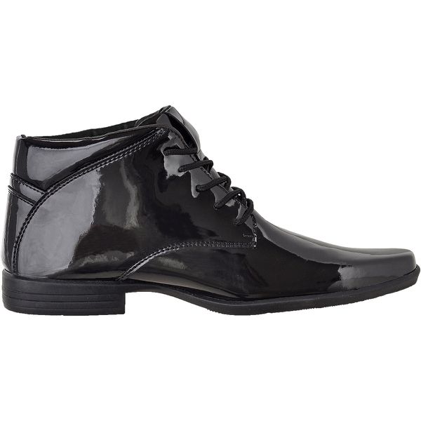 Bota social masculina CRshoes verniz preto + brinde carteira