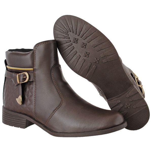 Coturno Feminino Salto Baixo CrShoes Café