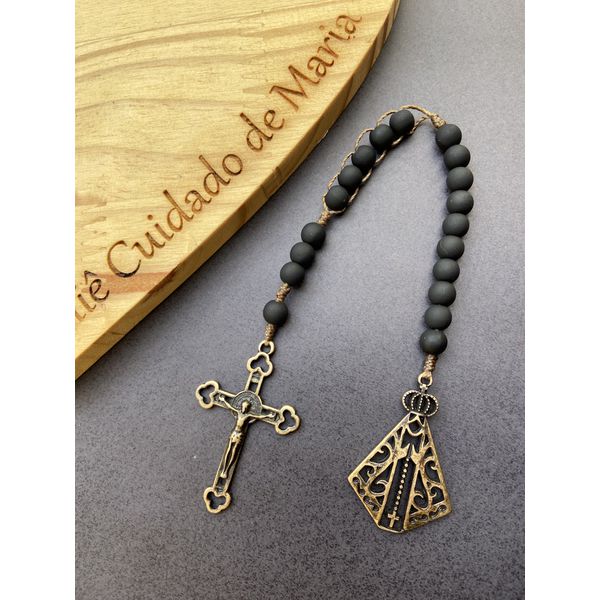 Terço Compacto - Ouro velho - Nossa Senhora - Maior