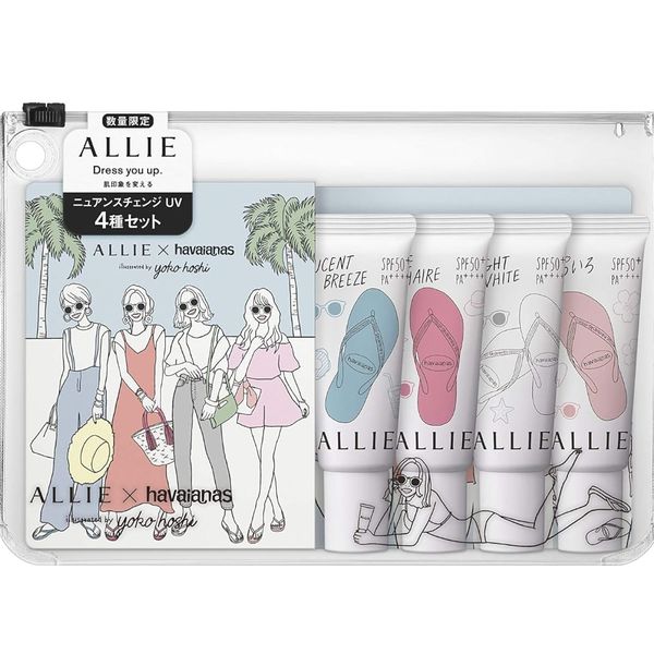 ALLIE New Change UV Gel Happy Share SPF50+/PA++++ Sunscreen, 15g x4 Unidades.