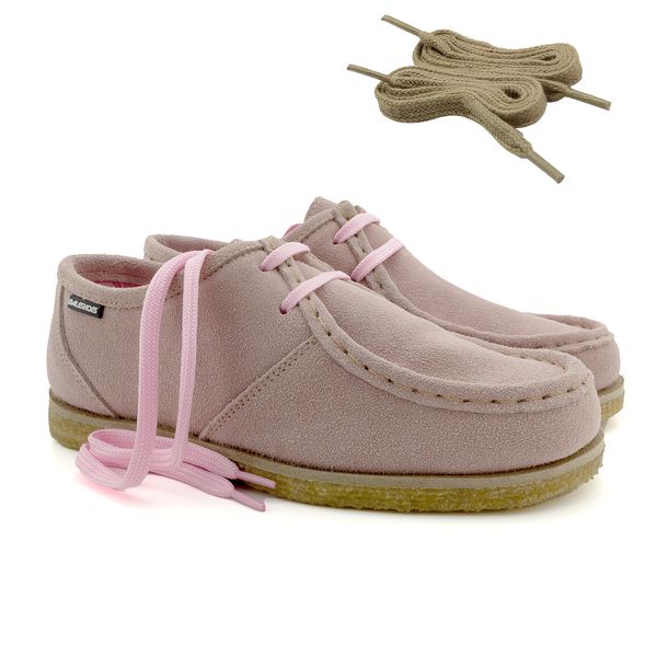 Sapato London Feminino em couro rosa bebê e solado crepe em borracha látex.