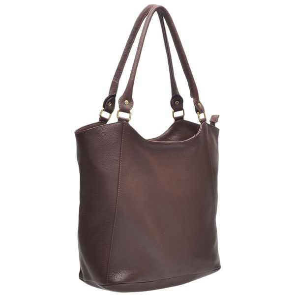 Bolsa Feminina em Couro Floater Forrada Cor Chocolate