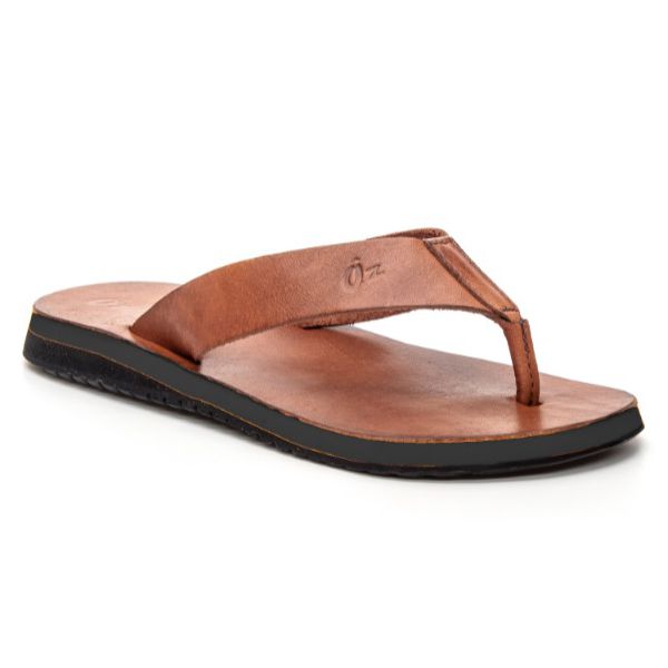 Chinelo de Couro Unissex Estiloso Macio Caramelo