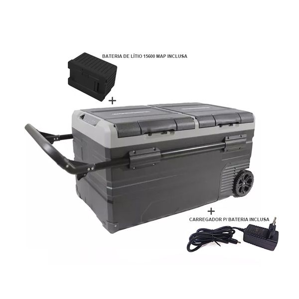 Geladeira Portatil Dandaro Family 75lts Dual zone Quadrivolt 12/24V - 110/220W - FD75