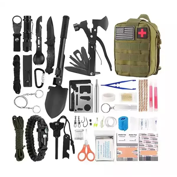 Kit de Sobrevivência e Primeiros Socorros Emergência, Trekking, Caminhada 