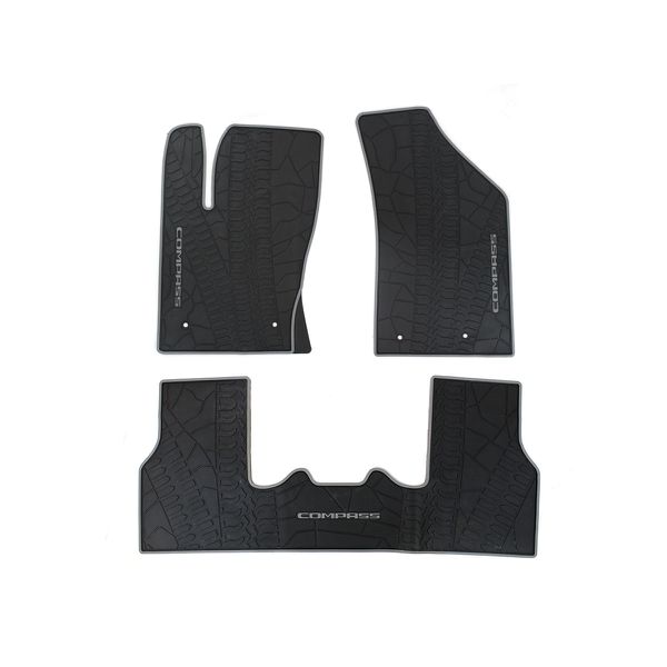 Tapete Borracha Jeep Compass Borda Cinza