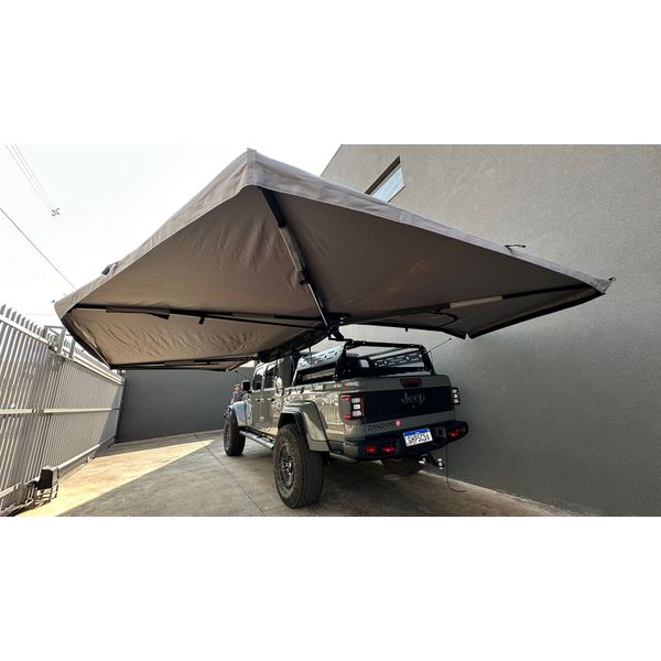 Toldo Asa de Morcego 270 Graus Reforçado Aluminio Impermeável 2,3 mts com led embutido