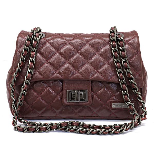 Bolsa Feminina Media Couro Legitimo Marsala DM-17M